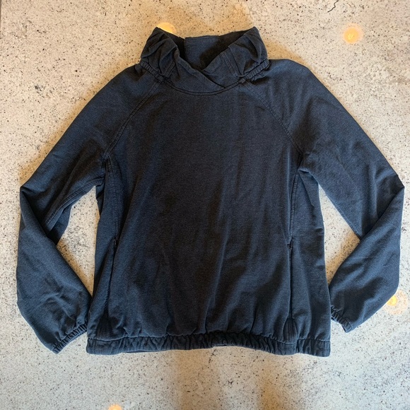 lululemon athletica Tops - Lululemon Wide Neck Pullover Sweatshirt Navy Blue